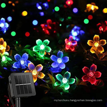 8 Lighting Modes Solar Flower led String Lights Waterproof 50LED Multicolored Fairy String Light